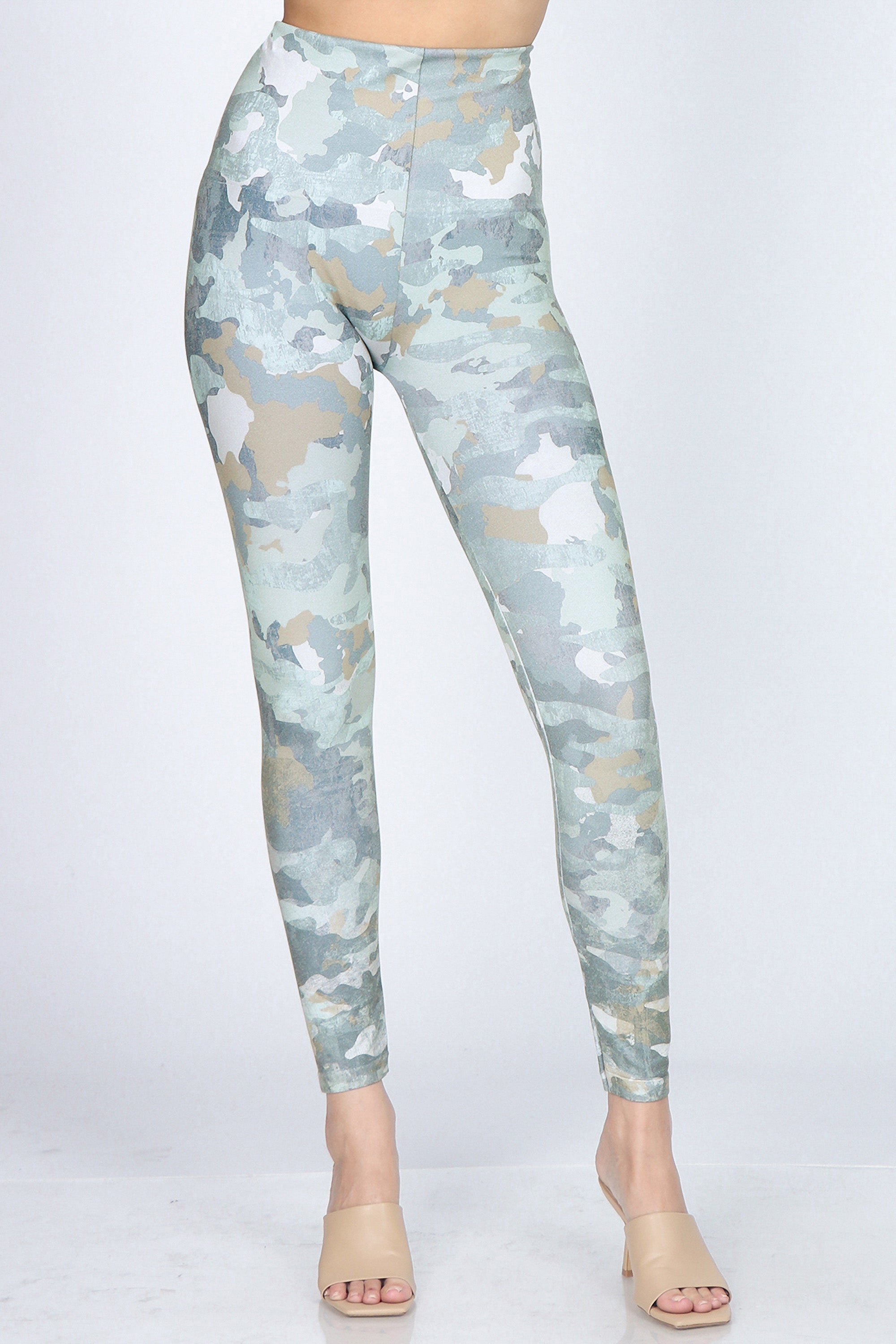 Minty Hazelnut Camo Print Leggings SHOPMRENA