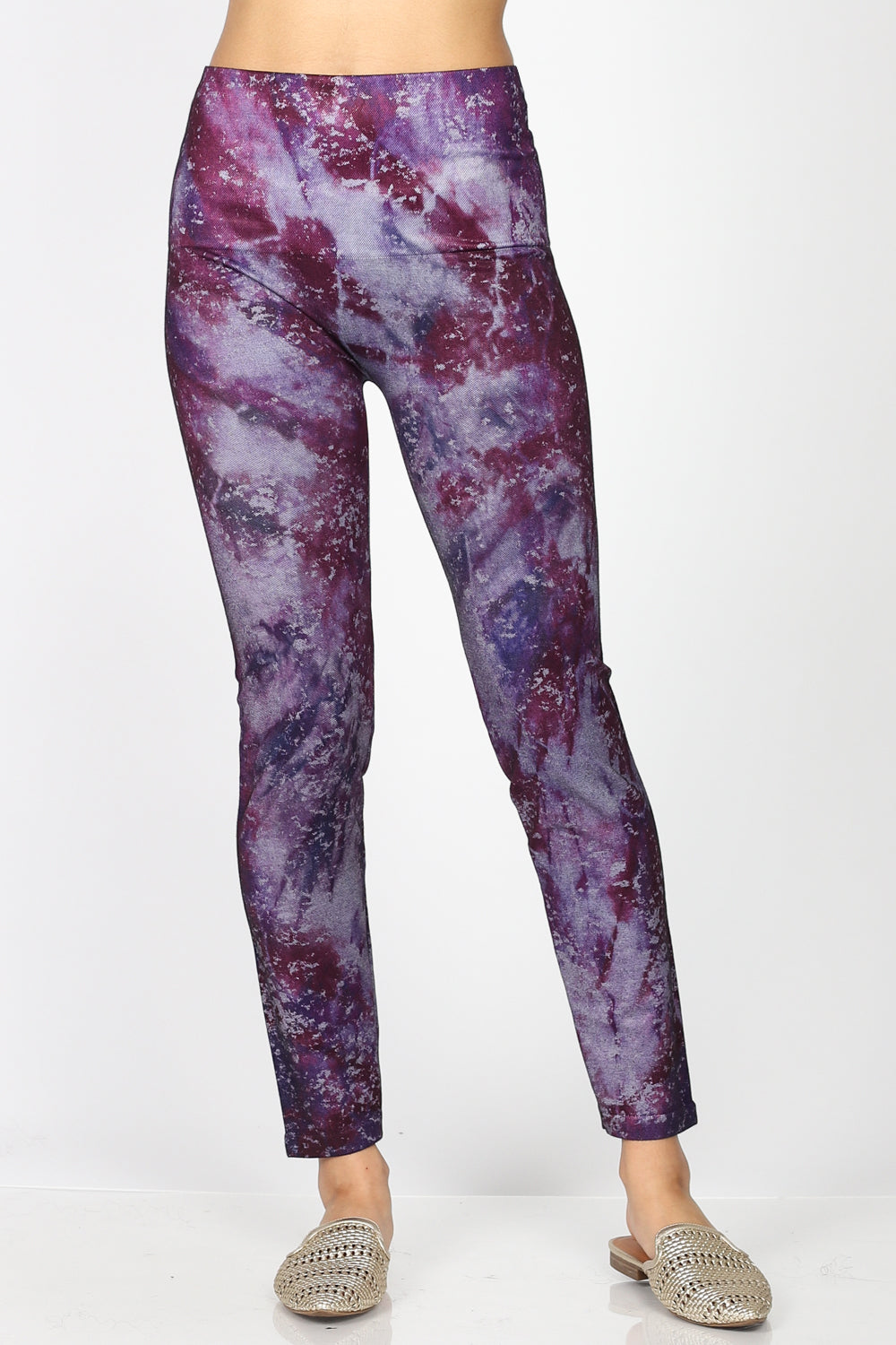 Border Tie-Dye Print Leggings