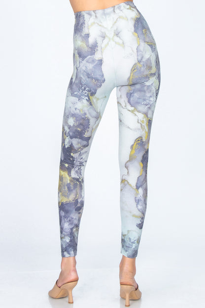 Ink Floral Marble Leggings