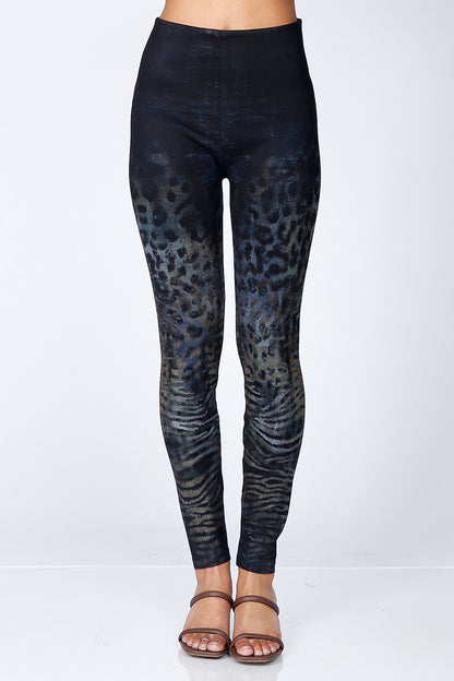 Sapphire Steel Leopard Zebra Leggings