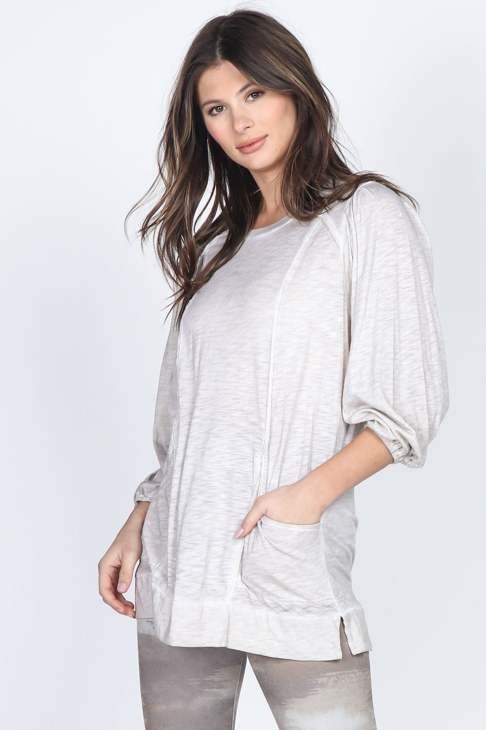 Puff Sleeve Cotton Blouse