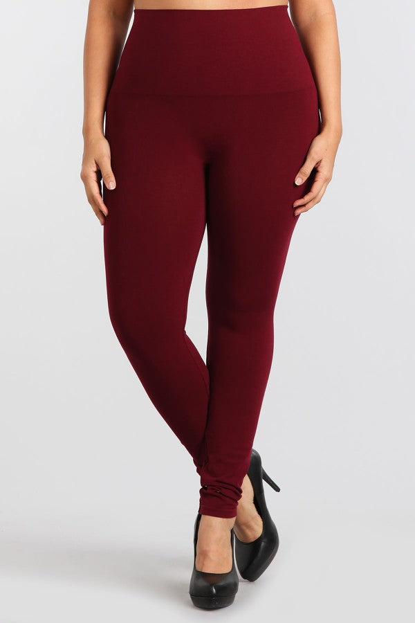 Solid High Waisted Tummy Control Leggings - Lizzy's Pink Boutique