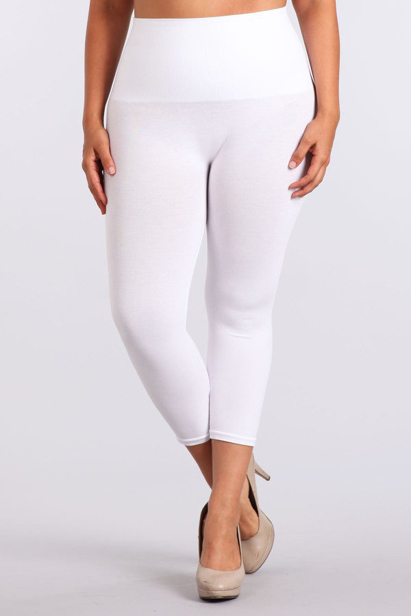 Buy TWIN BIRDS White Plain Cropped Leggings - Pack Of 2 for Women Online @  Tata CLiQ