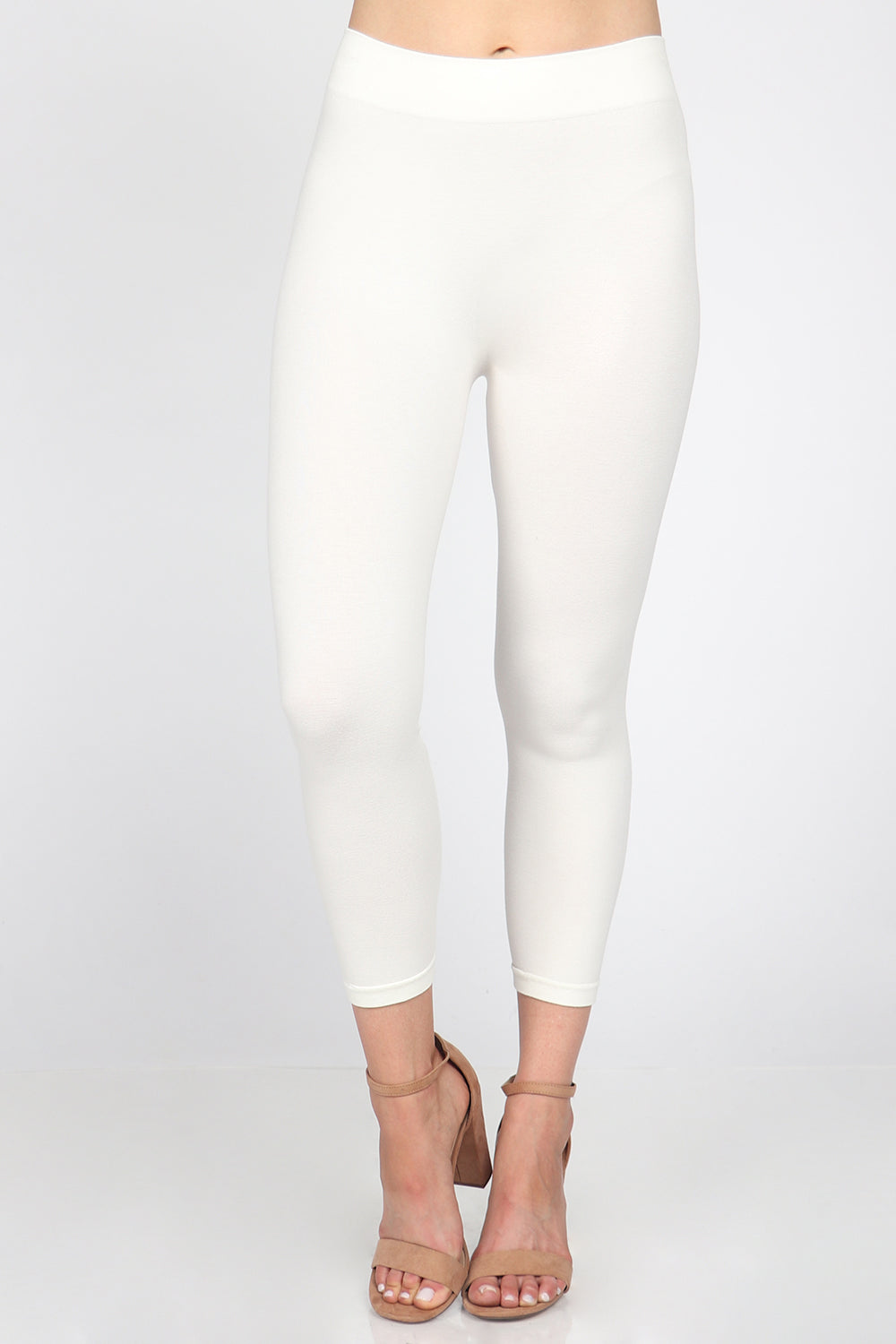 TWIN BIRDS Navy & White Plain Cropped Leggings - Pack Of 2