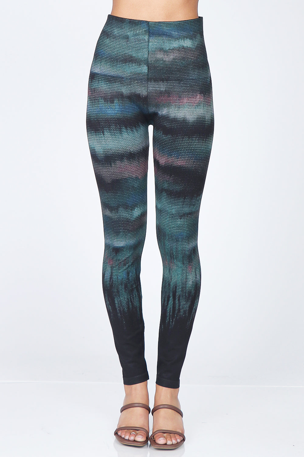 Colorful Dip Dye Ombre Print Leggings