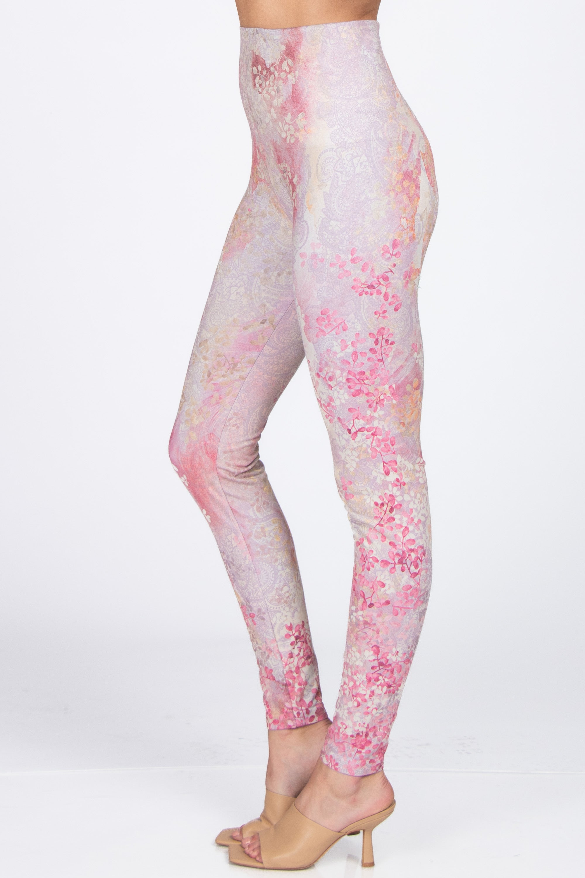 Hot Pink Glitter Print Plus Size Leggings - TGC Boutique