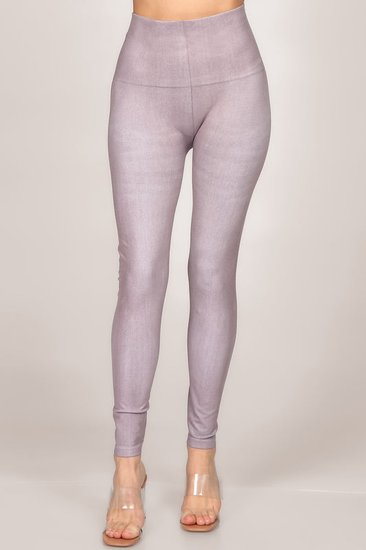 Washed Twill Printed Leggings