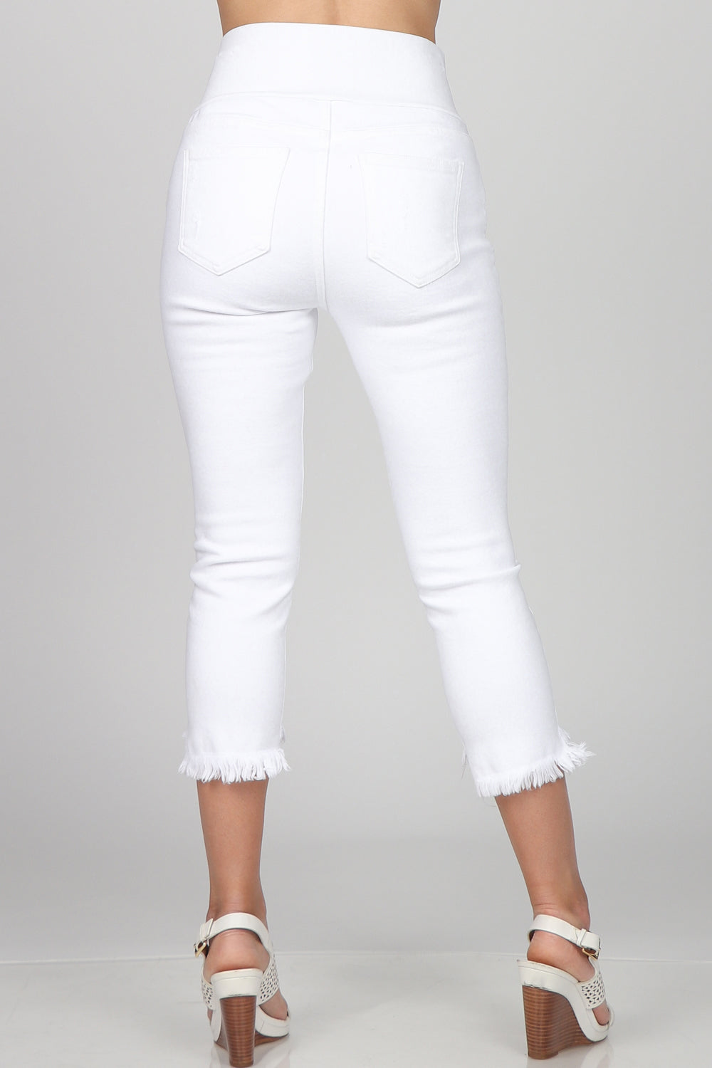 White store frayed jeans