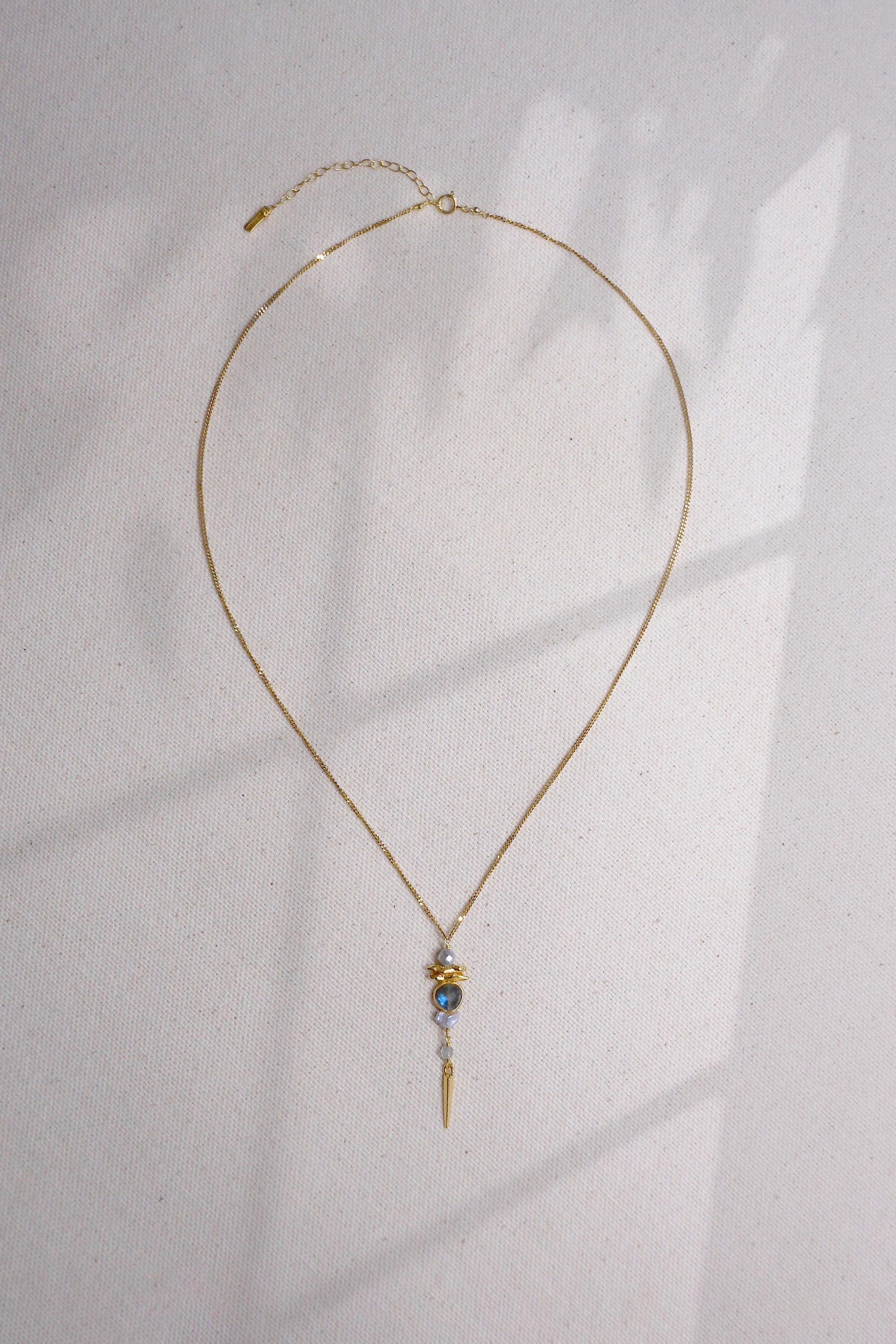 Chan Luu Aquamarine Gold Meso Necklace SHOPMRENA