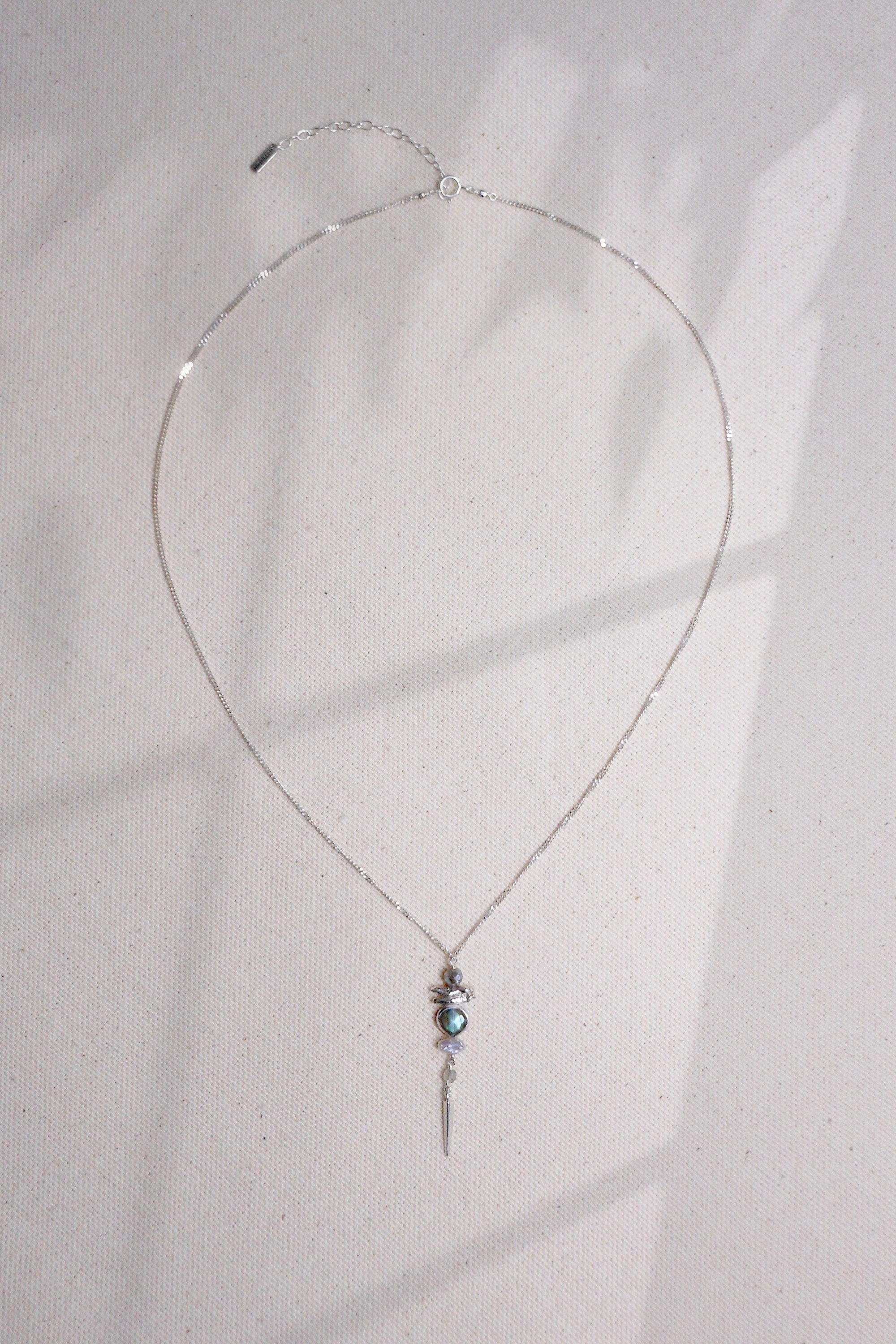 Chan Luu Aquamarine Silver Meso Necklace SHOPMRENA