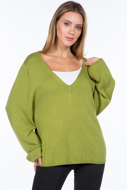 Sustainable Relaxed Fit Classic V-Neck Sweater